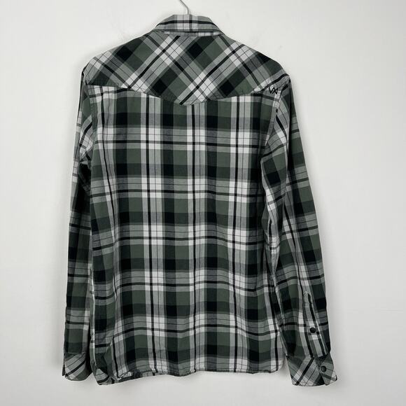 511 Tactical Series Men's Small Long Sleeve Snap Button Shirt Green/Black Plaid - Picture 3 of 8